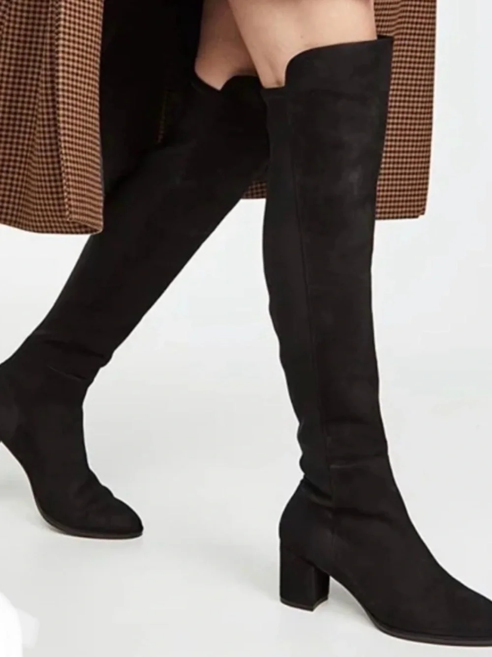 Women's Black Over the Knee-High Block Heel Boots by Stuart Weitzman